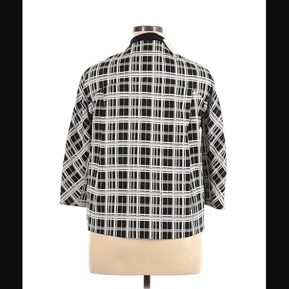 Akris Punto Jacket 14 NWT Monochromatic Check Jacquard Luxury Relaxed Cocoon - Picture 6 of 10